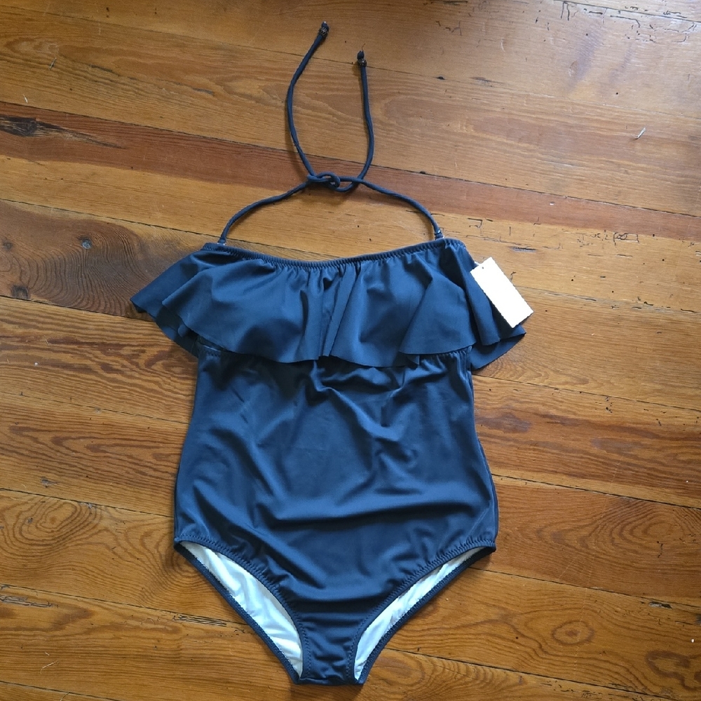 Eberjey Blue/gray Ruffle One Piece Swimsuit